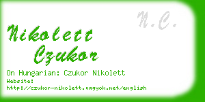 nikolett czukor business card